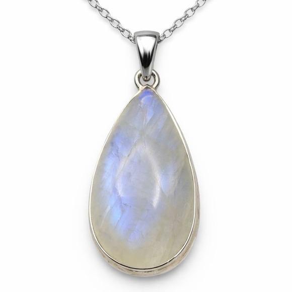 Rainbow Moonstone Teardrop S925 Pendant